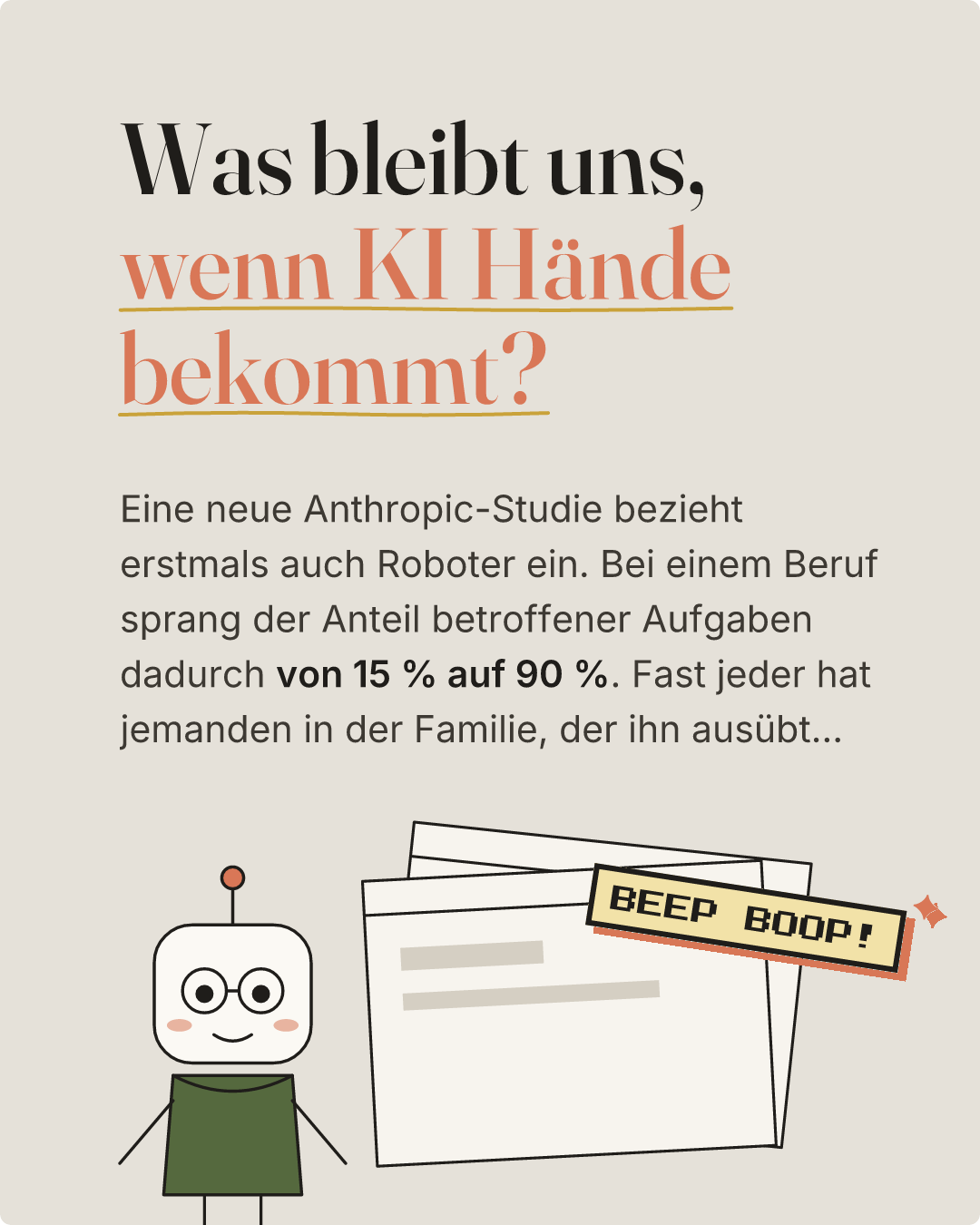 Was bleibt uns, wenn KI Hände bekommt?. Folie 1 von 9