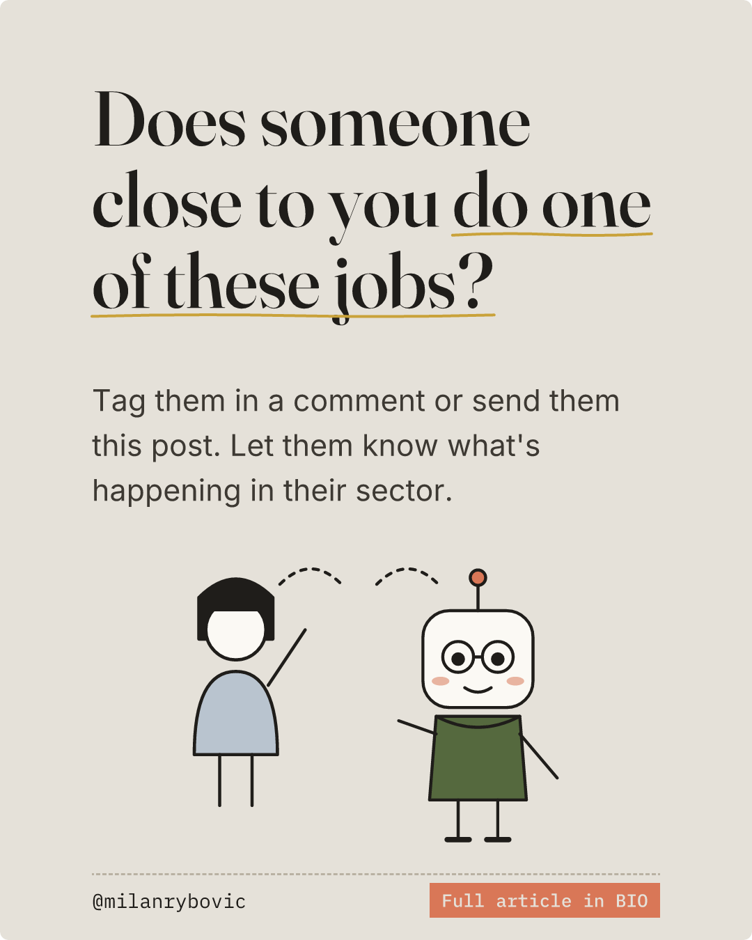 Does someone close to you do one of these jobs?. Slide 9 of 9