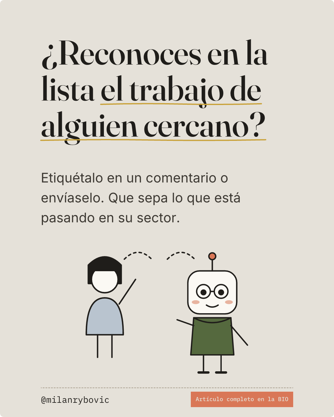 ¿Reconoces en la lista el trabajo de alguien cercano?. Diapositiva 9 de 9