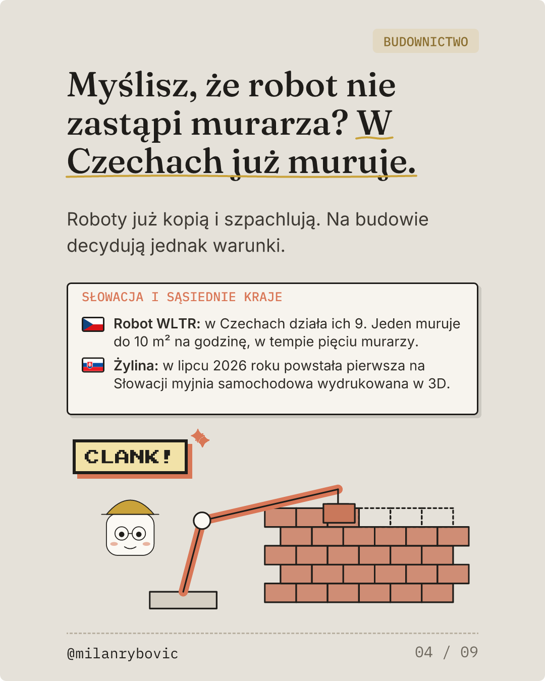 Myślisz, że robot nie zastąpi murarza? W Czechach już muruje.. Slajd 4 z 9