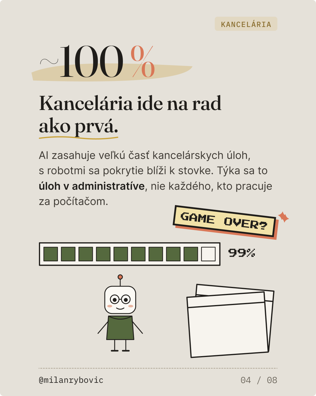AI a roboti: Kancelária. Snímka 5 z 9.