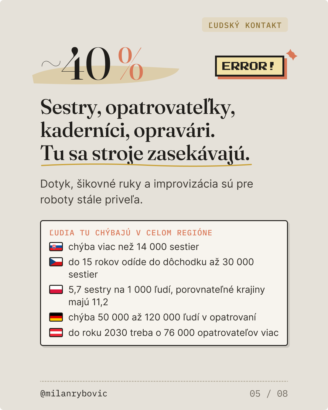 AI a roboti: Ľudský kontakt. Snímka 6 z 9.